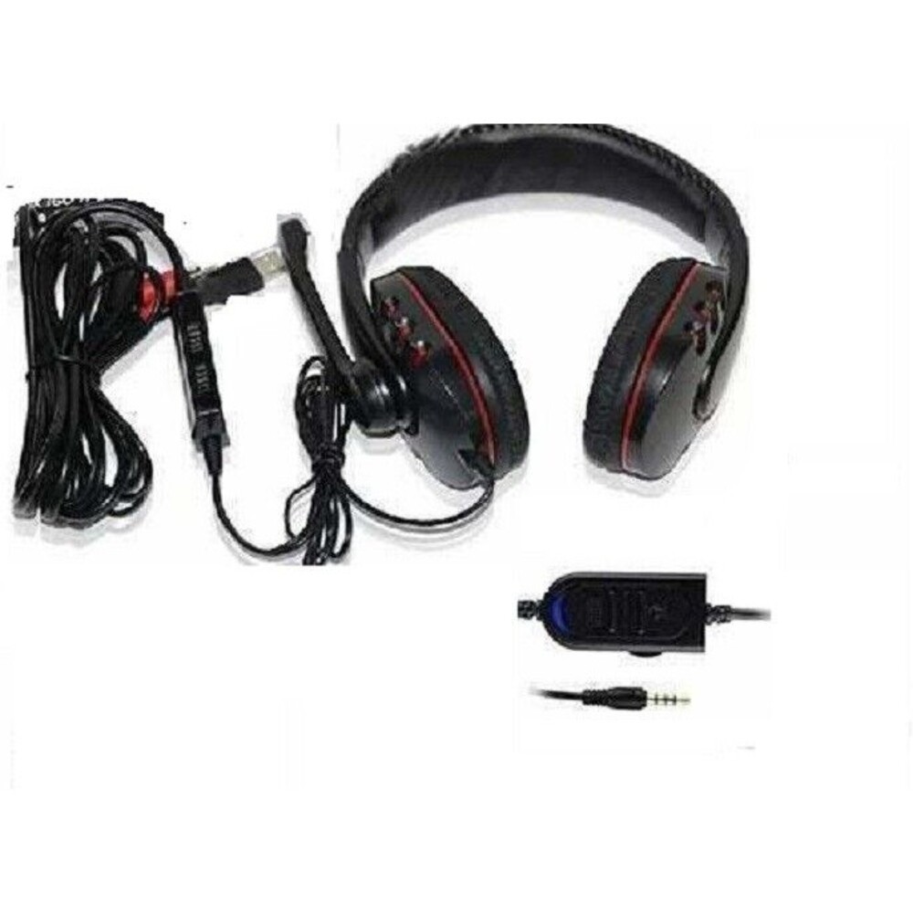 3.5mm Wired Gaming Headphones Over Ear Stereo Bass Game Headset Noise Canceling